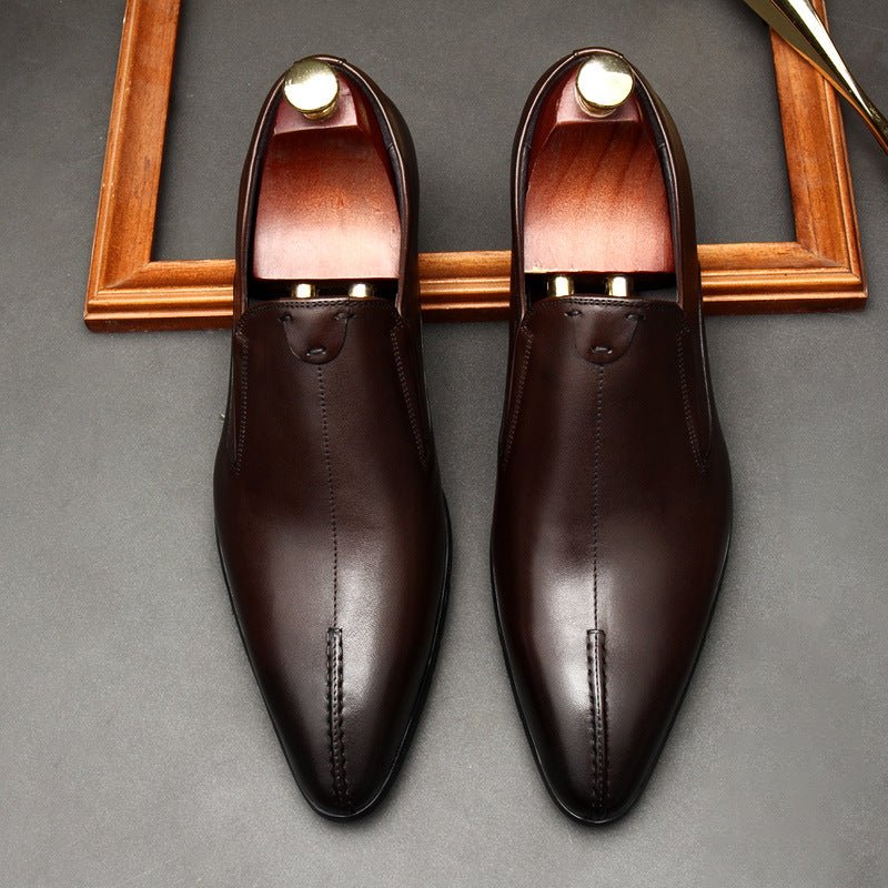 Men's Formal Dress Shoes: Stylish Pointed Toe Wedding Slip - on Shoesyes