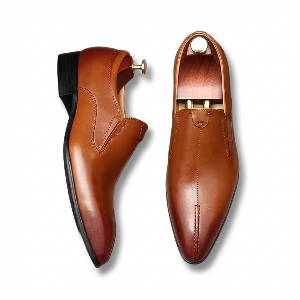 Men's Formal Dress Shoes: Stylish Pointed Toe Wedding Slip - on Shoesyes