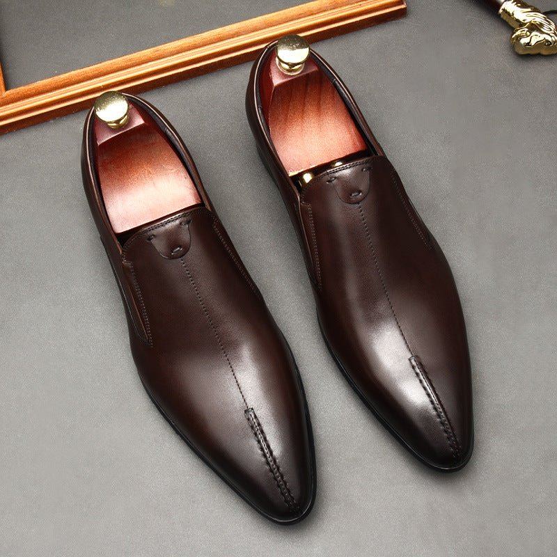Men's Formal Dress Shoes: Stylish Pointed Toe Wedding Slip - on Shoesyes