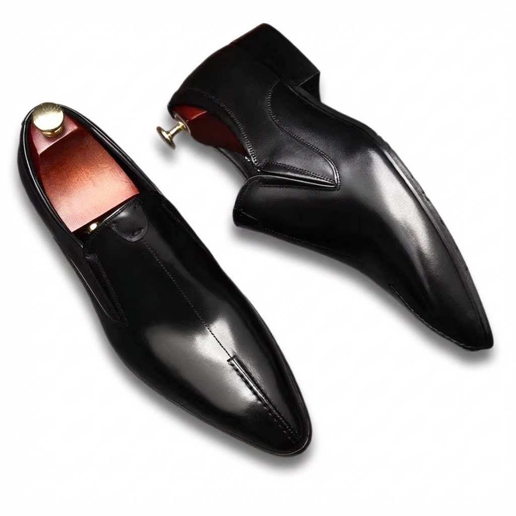 Men's Formal Dress Shoes: Stylish Pointed Toe Wedding Slip - on Shoesyes