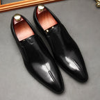 Men's Formal Dress Shoes: Stylish Pointed Toe Wedding Slip - on Shoesyes
