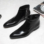 Men's Formal Leather Zipper Dress Boots - British Style Chelsea Designyes