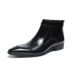 Men's Formal Leather Zipper Dress Boots - British Style Chelsea Designyes