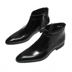 Men's Formal Leather Zipper Dress Boots - British Style Chelsea Designyes