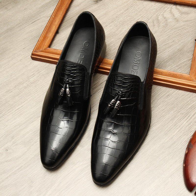 Men's Formal Tassel Loafers: Stylish Pointed Toe Wedding Dress Shoesyes