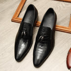 Men's Formal Tassel Loafers: Stylish Pointed Toe Wedding Dress Shoesyes