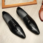 Men's Formal Tassel Loafers: Stylish Pointed Toe Wedding Dress Shoesyes