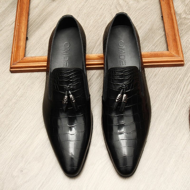 Men's Formal Tassel Loafers: Stylish Pointed Toe Wedding Dress Shoesyes