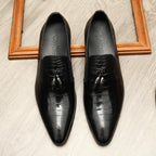 Men's Formal Tassel Loafers: Stylish Pointed Toe Wedding Dress Shoesyes