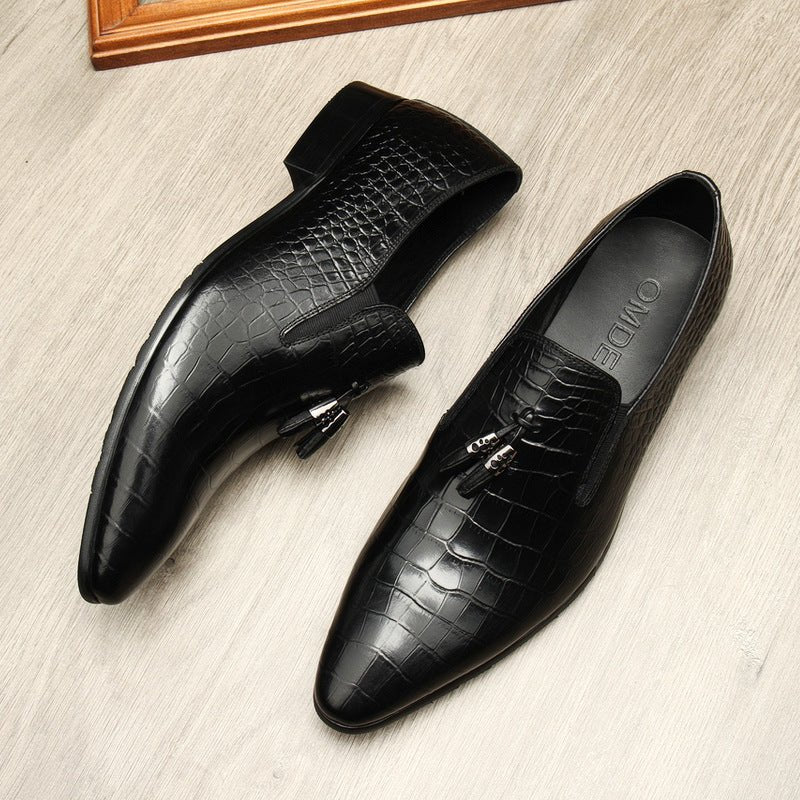 Men's Formal Tassel Loafers: Stylish Pointed Toe Wedding Dress Shoesyes