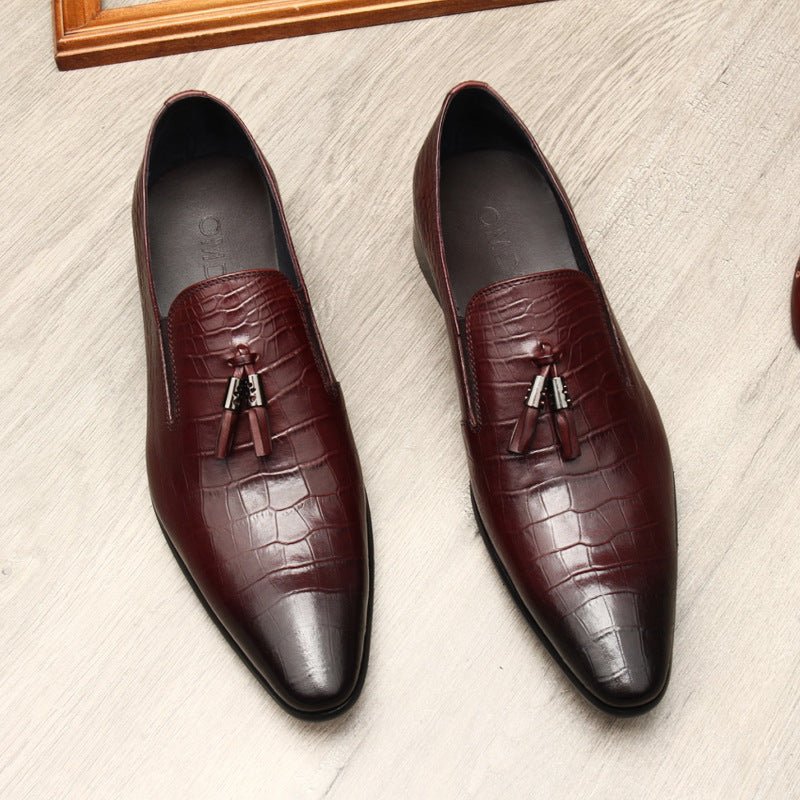 Men's Formal Tassel Loafers: Stylish Pointed Toe Wedding Dress Shoesyes