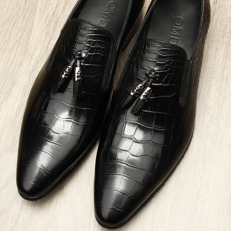 Men's Formal Tassel Loafers: Stylish Pointed Toe Wedding Dress Shoesyes