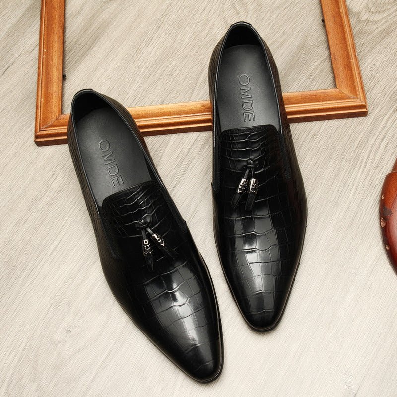 Men's Formal Tassel Loafers: Stylish Pointed Toe Wedding Dress Shoesyes