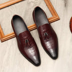 Men's Formal Tassel Loafers: Stylish Pointed Toe Wedding Dress Shoesyes