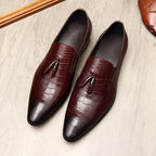 Men's Formal Tassel Loafers: Stylish Pointed Toe Wedding Dress Shoesyes