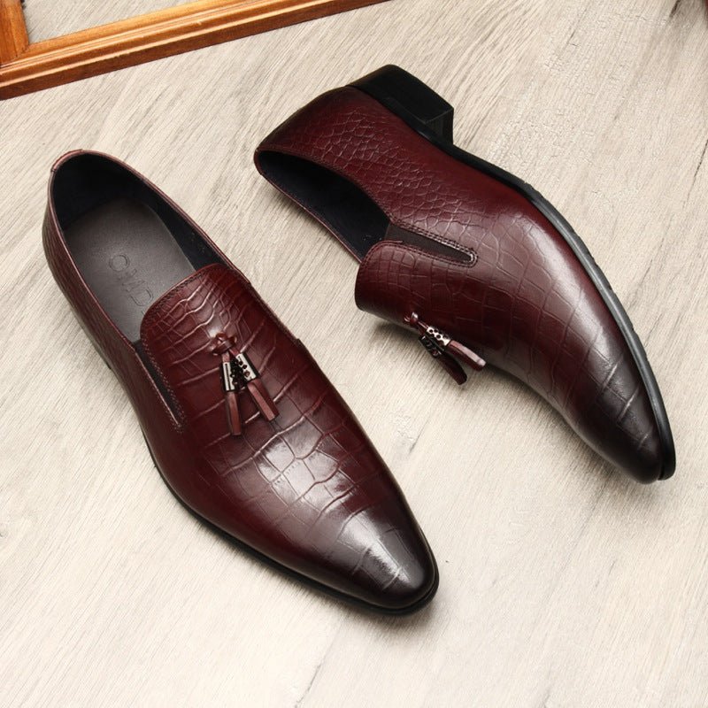 Men's Formal Tassel Loafers: Stylish Pointed Toe Wedding Dress Shoesyes