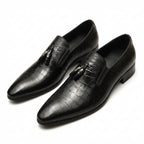 Men's Formal Tassel Loafers: Stylish Pointed Toe Wedding Dress Shoesyes
