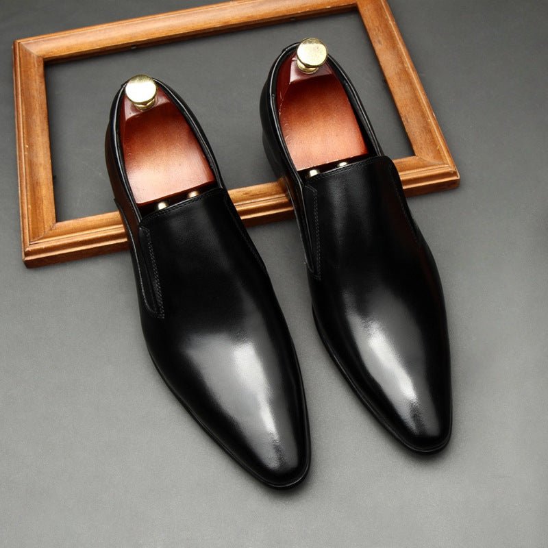 Men's Genuine Leather Dress Shoes: Stylish Pointed Toe Wedding Loafersyes