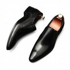 Men's Genuine Leather Dress Shoes: Stylish Pointed Toe Wedding Loafersyes