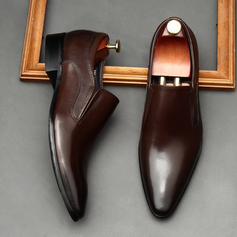 Men's Genuine Leather Dress Shoes: Stylish Pointed Toe Wedding Loafersyes