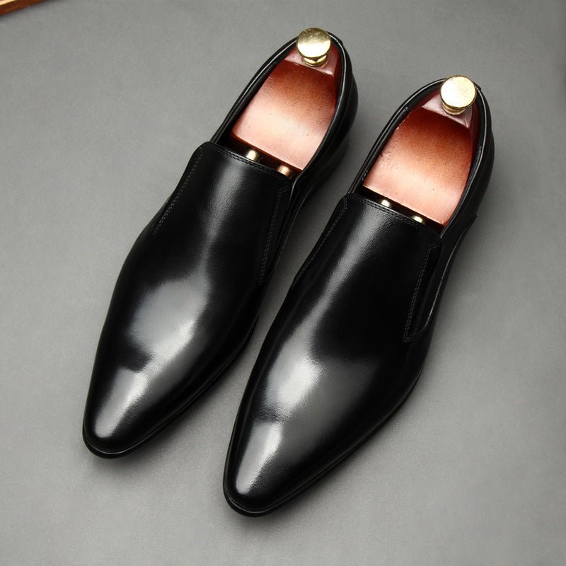 Men's Genuine Leather Dress Shoes: Stylish Pointed Toe Wedding Loafersyes