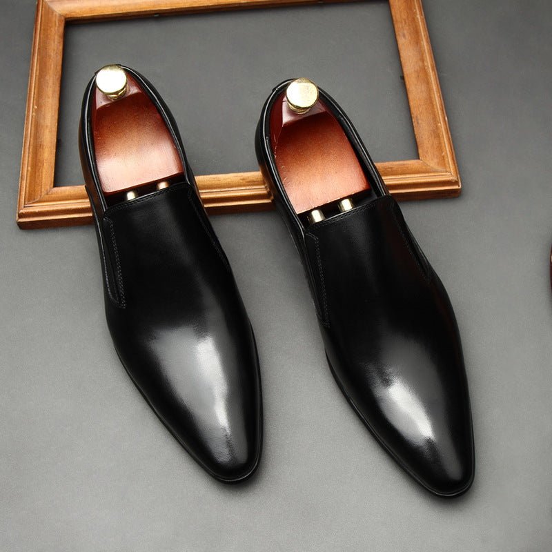 Men's Genuine Leather Dress Shoes: Stylish Pointed Toe Wedding Loafersyes