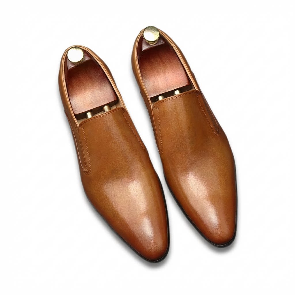 Men's Genuine Leather Dress Shoes: Stylish Pointed Toe Wedding Loafersyes