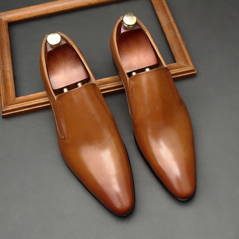 Men's Genuine Leather Dress Shoes: Stylish Pointed Toe Wedding Loafersyes