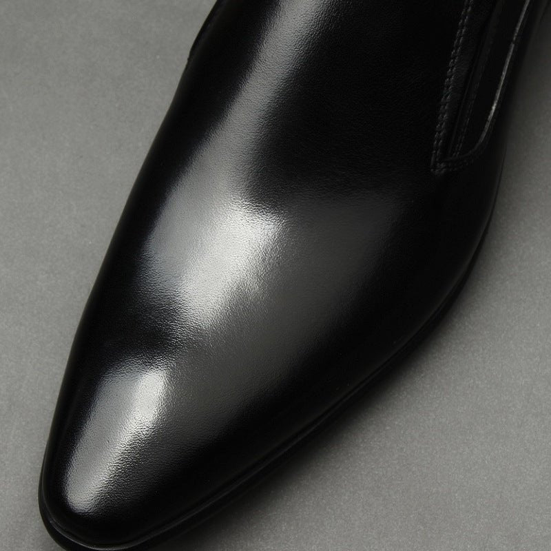 Men's Genuine Leather Dress Shoes: Stylish Pointed Toe Wedding Loafersyes