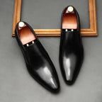 Men's Genuine Leather Dress Shoes: Stylish Pointed Toe Wedding Loafersyes