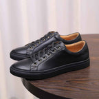 Men's Genuine Leather Sneakers - Minimalist Versatile Casual Shoes