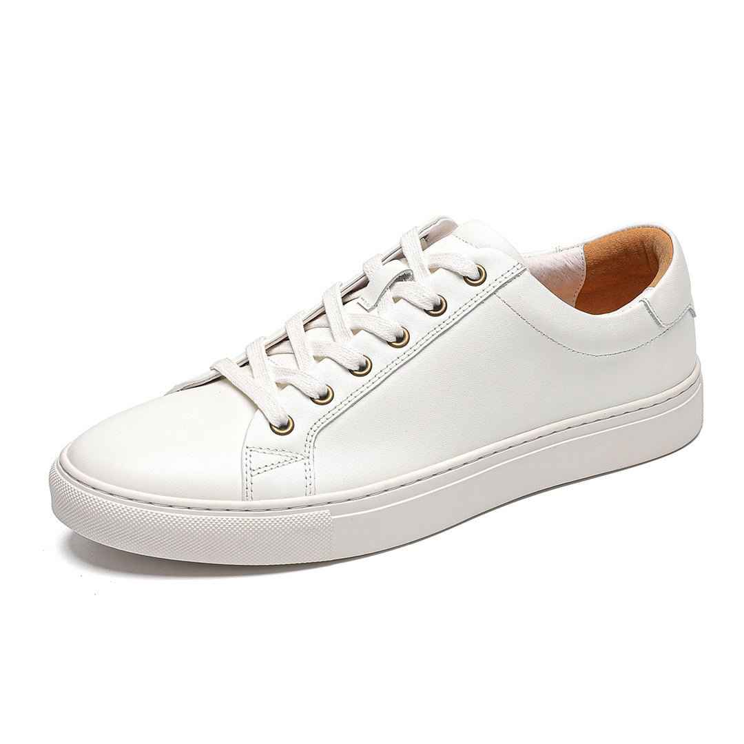 Men's Genuine Leather Sneakers - Minimalist Versatile Casual Shoesyes