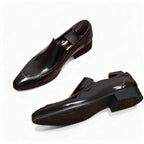 Men's Geometric Embossed Dress Shoes: Stylish Wedding Pointed Loafersyes