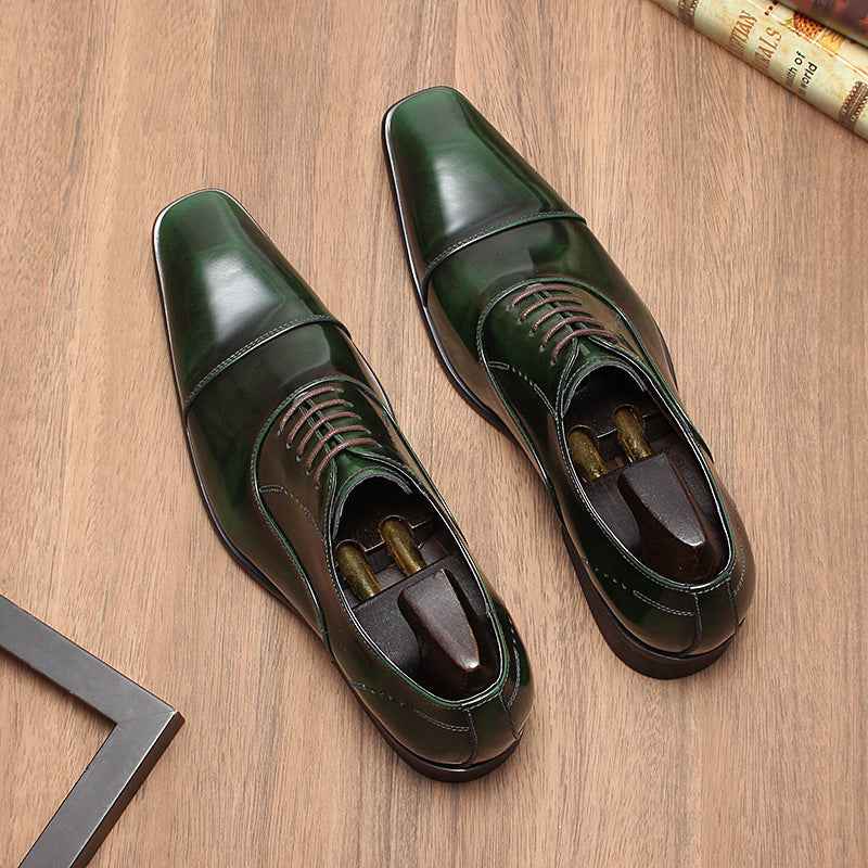 Men's Glazed Cap Toe Oxfords: Fashion Betrothal Wedding Dress Shoesyes
