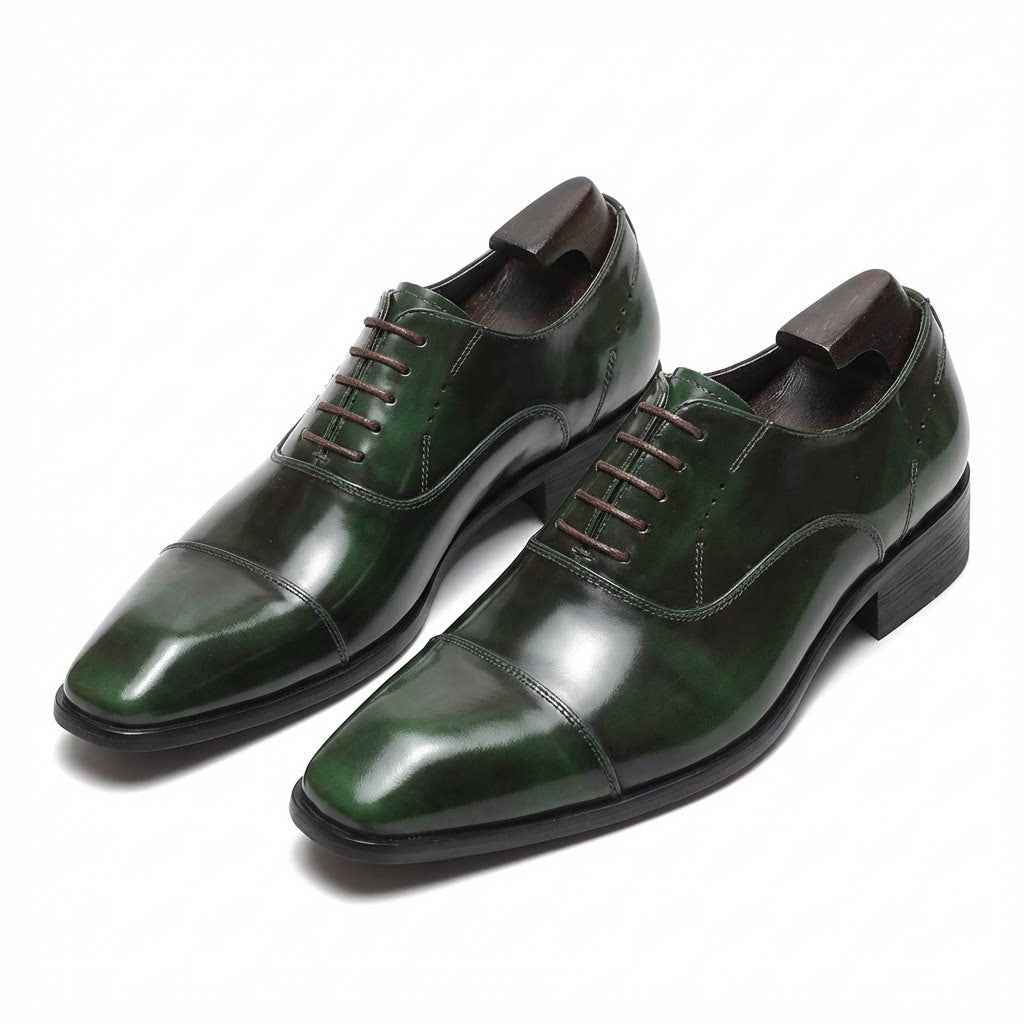 Men's Glazed Cap Toe Oxfords: Fashion Betrothal Wedding Dress Shoesyes