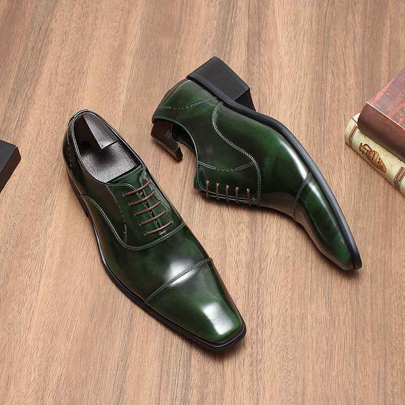 Men's Glazed Cap Toe Oxfords: Fashion Betrothal Wedding Dress Shoesyes