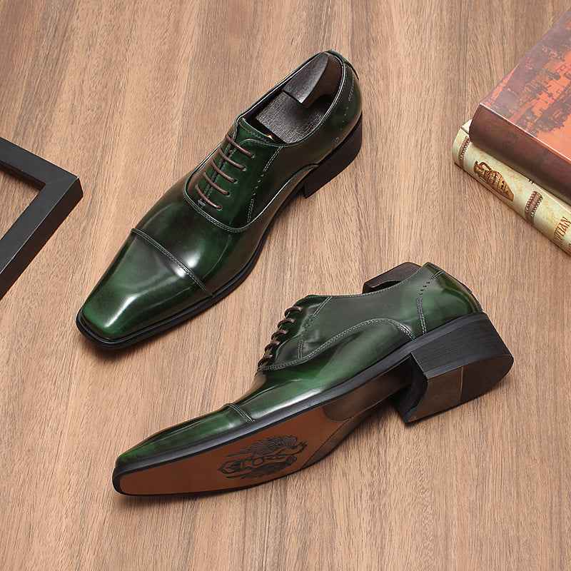 Men's Glazed Cap Toe Oxfords: Fashion Betrothal Wedding Dress Shoesyes