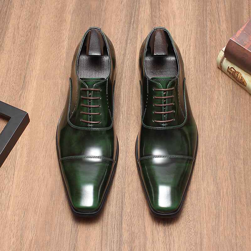 Men's Glazed Cap Toe Oxfords: Fashion Betrothal Wedding Dress Shoesyes