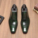 Men's Glazed Cap Toe Oxfords: Fashion Betrothal Wedding Dress Shoesyes