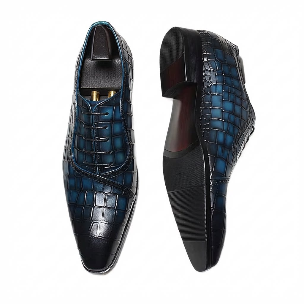 Men's Grandeur Embossed Oxfords: Fashion Soiree Wedding Dress Shoesyes