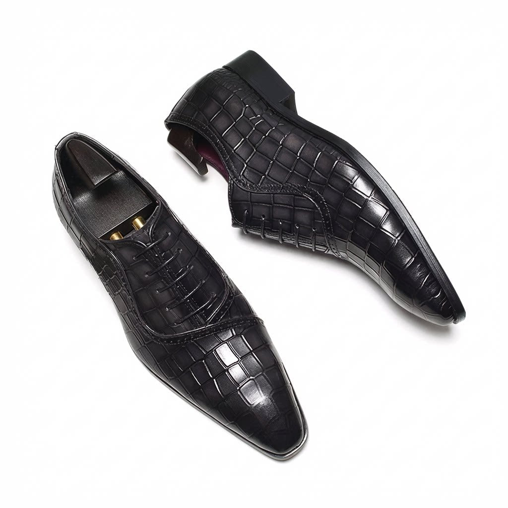 Men's Grandeur Embossed Oxfords: Fashion Soiree Wedding Dress Shoesyes