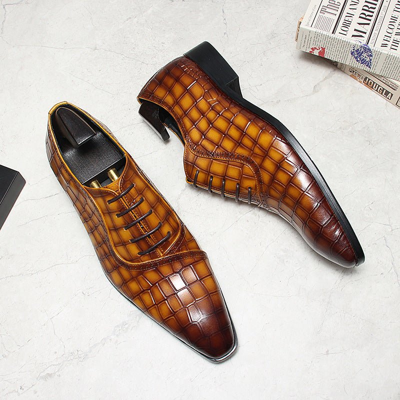 Men's Grandeur Embossed Oxfords: Fashion Soiree Wedding Dress Shoesyes