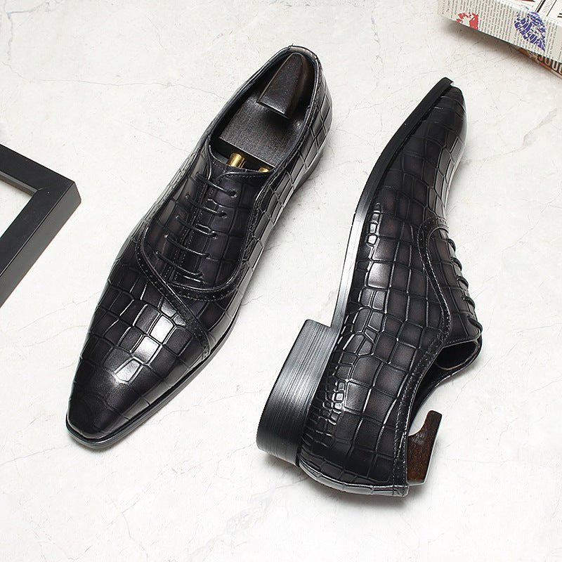 Men's Grandeur Embossed Oxfords: Fashion Soiree Wedding Dress Shoesyes