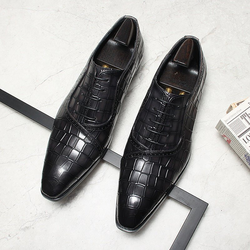 Men's Grandeur Embossed Oxfords: Fashion Soiree Wedding Dress Shoesyes