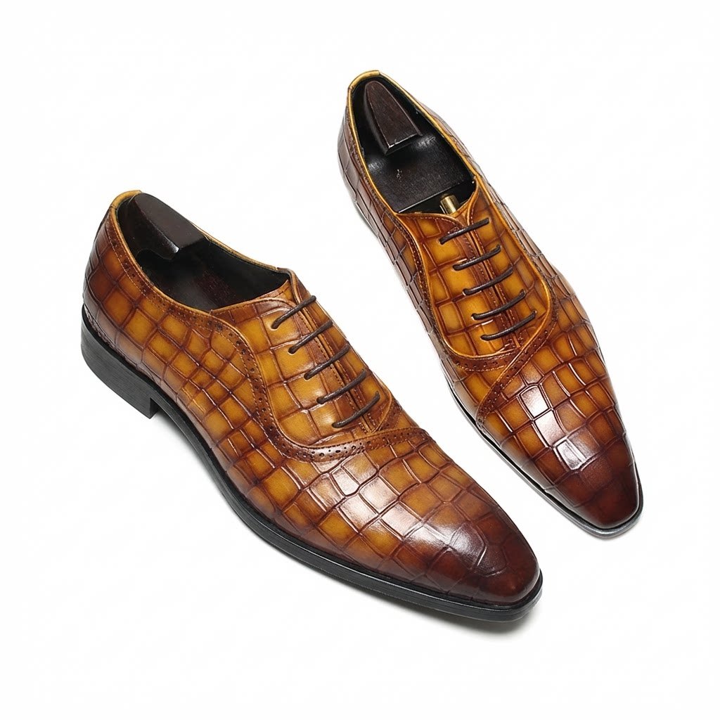 Men's Grandeur Embossed Oxfords: Fashion Soiree Wedding Dress Shoesyes