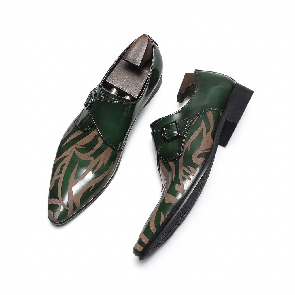Men's Graphic Pattern Monk Shoes: Fashion Gala Wedding Dress Shoesyes
