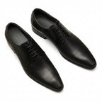 Men's Laser - Cut Derby Shoes: Stylish Outdoor Wedding Dress Shoesyes