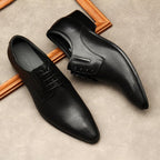 Men's Laser - Cut Derby Shoes: Stylish Outdoor Wedding Dress Shoesyes