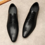 Men's Laser - Cut Derby Shoes: Stylish Outdoor Wedding Dress Shoesyes