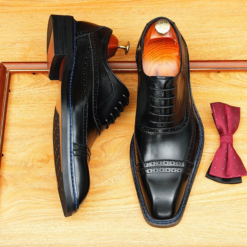Men's Leather Oxford Dress Shoes | Black & Brown Wedding Footwearyes